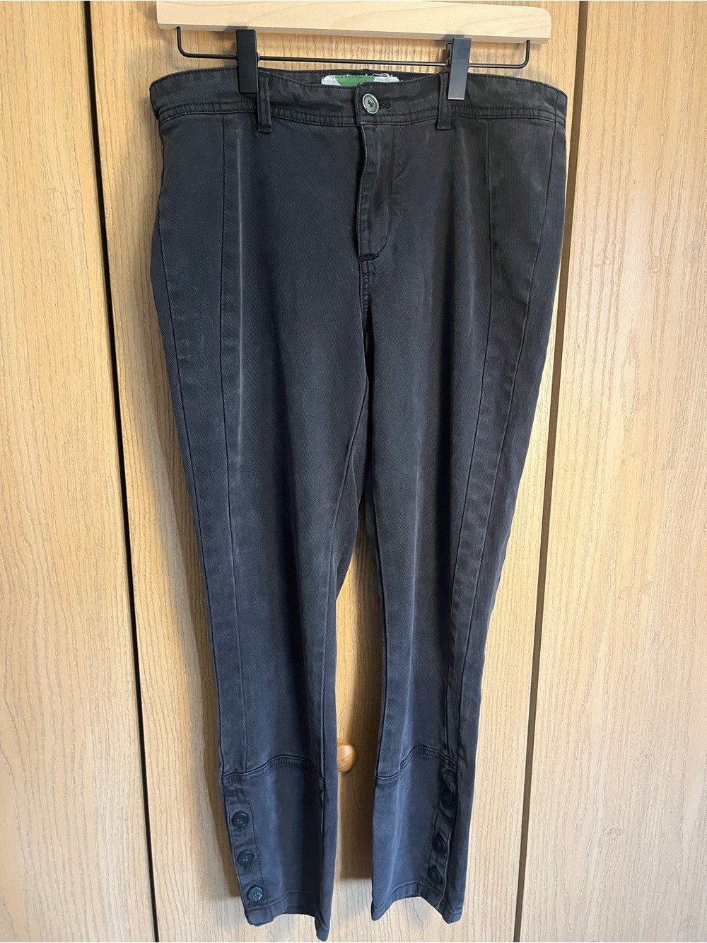 Anthropologie Faded Black High-Rise  jeans with Button Cuff Detail Size 29